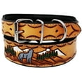thumbnail image 2 of Small 13''- 17'' Padded Leather Dog Collar Heavy Duty Floral Tooled 60FK28, 2 of 3