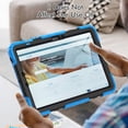 thumbnail image 4 of Case for Samsung Galaxy Tab S9 11.0 Inch SM-X710 with Screen Protector, 360 Degree Rotating Kickstand Hand Strap Heavy Duty Shockproof Cover with Shoulder Strap, Sky Blue, 4 of 7