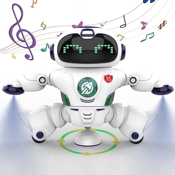 Babyltrl Robot Toys for Kids,Smart Space Dancing Robot Singing Walking Intelligent Educational Toys with Disco Light /360° Rotation,for Ages 3-6 Boy Girls Toddlers,White