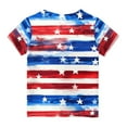 thumbnail image 6 of ZACPNCV Girls 4th of July T-Shirt Short Sleeve Flag Graphic Tees Shirts Summer Patriotic Tops Independence Day Clothes Blue 3-4 Years, 6 of 6