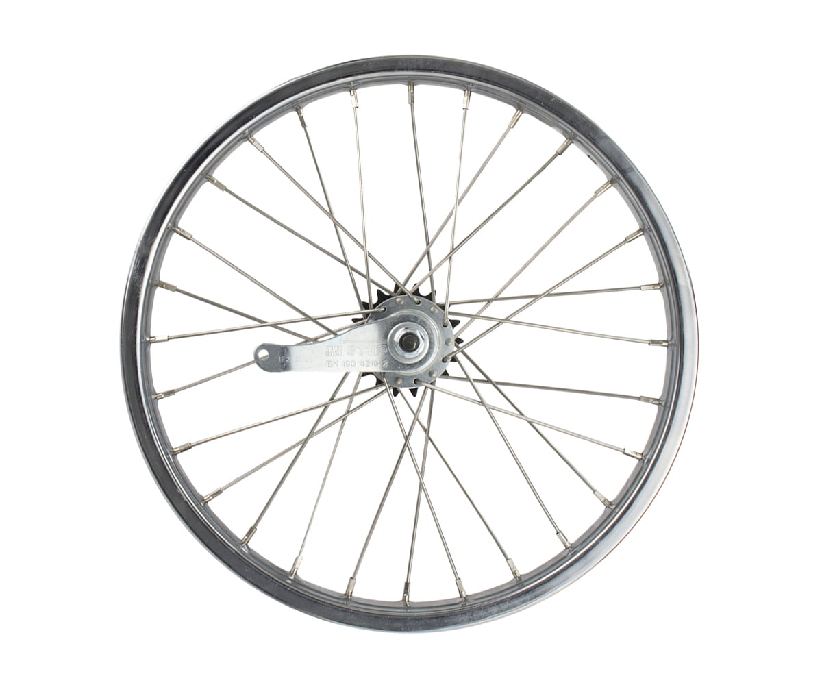 PRO+ Wheel 18" x 1.75" 28 Spoke, Freewheel, Steel Chrome, Single Wall, 12g Stainless Spokes