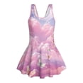 thumbnail image 7 of FOR U DESIGNS Girls' Sleeveless One-Piece Swimsuit Comfortable Hawaiian Swimwear with Skirt Modest Beach Swim Dress, Butterfly Cloud Sea, 7 of 7