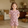 thumbnail image 4 of Cethrio Girls' Summer Pajama Sets, Casual Fashion 2 Piece Short Sleeve Kids' Sleepwear Multicolor Size 12-18 Months, 4 of 6