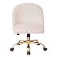 thumbnail image 3 of Layton Mid Back Office Chair in Oyster Beige Velvet with Gold Finish Base, 3 of 4