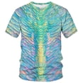 thumbnail image 5 of IWRICH Novelty Short Sleeve T Shirts for Men Crewneck Shirt Funny Fashion Fish Scale Tees Casual Printed Tops 02-Sky Blue XL, 5 of 6