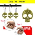 thumbnail image 4 of GFDYREE Set of 12 Sugar Skull Shower Curtain Hooks Decorative Home Bathroom Stainless Steel Rustproof Skeletons Shower Curtain Rings Decor Accessories (Gold), 4 of 6