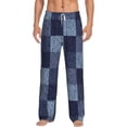 thumbnail image 1 of Gaeub Blue Gingham Buffalo Check Print Mens Pajama Pants,Lounge Pants With Pockets And Drawstring-Large, 1 of 6