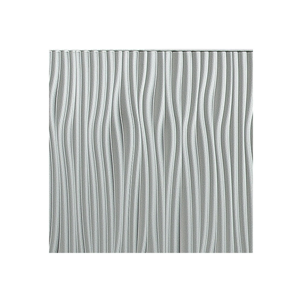 Fasade Waves Vertical Argent Silver Decorative Wall Panel Fast and Easy Installation (12" x