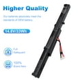 thumbnail image 6 of A41N1501 Laptop Battery for Asus Rog G752VW GL752 GL752JW GL752V GL752VLM GL752VW GL752VW-DH74 GL752VWM N552 N552V N552VW N552VX N752 N752V Series A41LK9H L41LK2H, 6 of 10