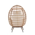 thumbnail image 3 of Wicker Egg Chair,Garden PE Rattan Patio Chair,Wicker Chair with Removable Cushion, Lounge Chair with Metal Frame and Stand,for Backyard,Porch,Bedroom,Living Room, 3 of 9
