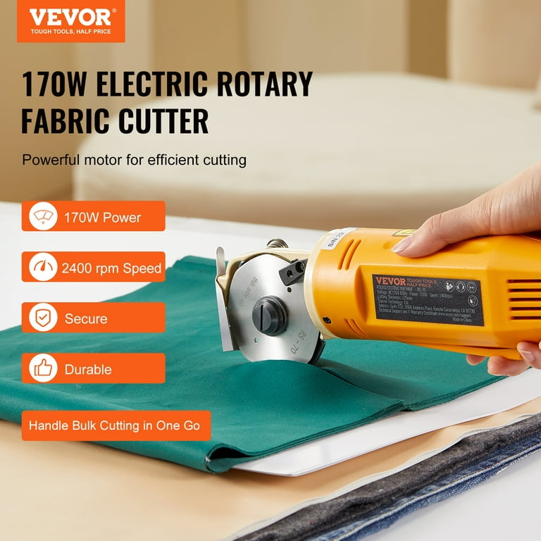 BENTISM Fabric Cutter, 1 Cutting Thickness, 170W Electric Rotary Fabric  Cutting Machine, Octagonal Knife, Rotary Cutter for Multi-Layer Cloth  Fabric