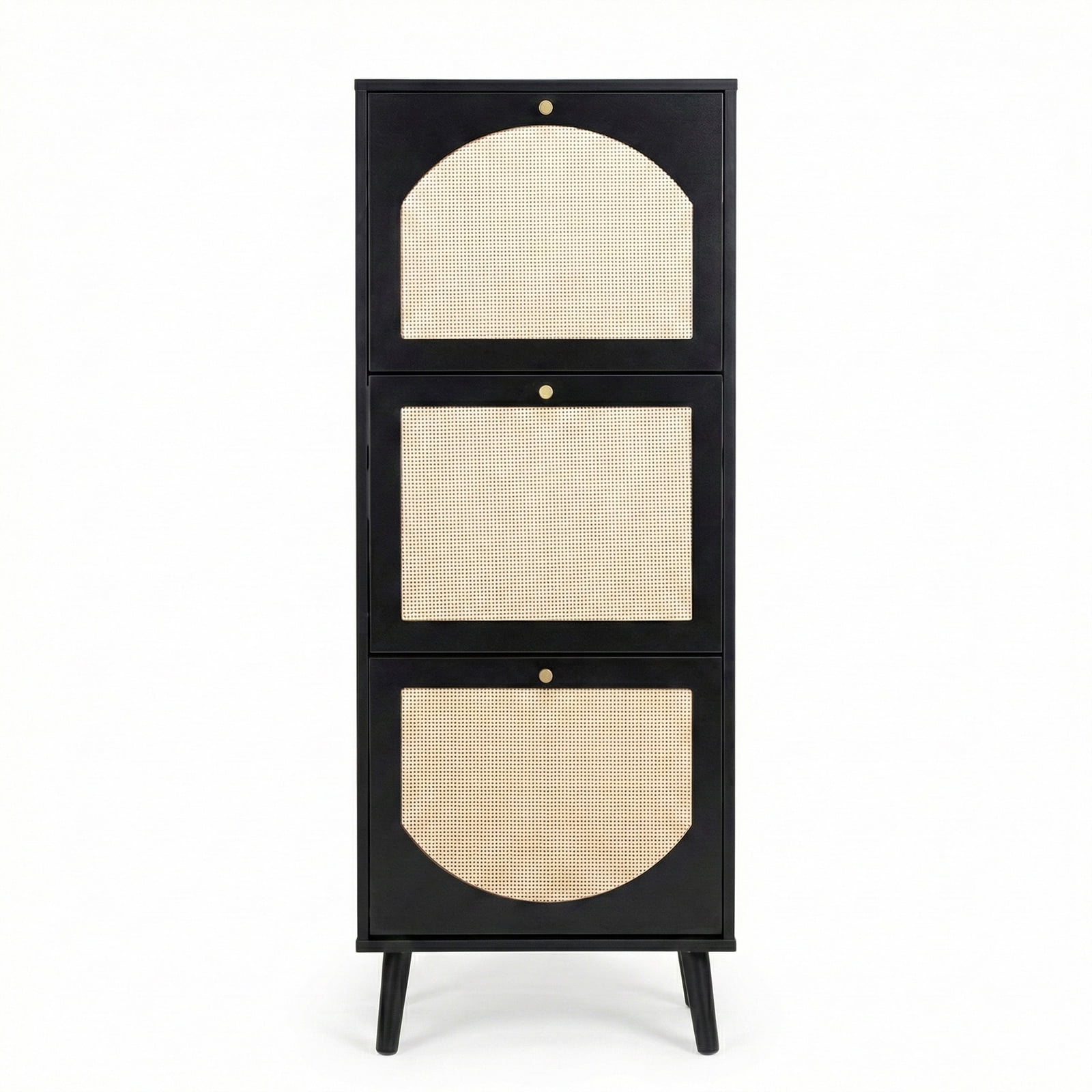 3-Tier Shoe Cabinet, 54*24*135cm, Black