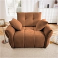 thumbnail image 2 of JERFIT Modern Chenille Sofa, 47" Single Seater Couch with Pillows for Living Room, Office, Apartment, Ergonomic Support, Burnt Orange, 2 of 10