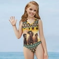 thumbnail image 2 of SEANATIVE Aztec Tribal Kids Swimsuits Girls Comfortable One Piece Sleeveless Swimwear Sunflower Horse V Neck Bathing Suits Size 7-8 Years, 2 of 7