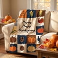 thumbnail image 5 of ShengapQ Autumns Thanksgiving Flannel Throw Blanket, Cute Fall Patterns, Warm Lightweight Cover for Sofa Bed Camping, Decorative Plush Blanket for Fall Decor, 39×28in, 5 of 7