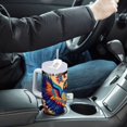 thumbnail image 4 of Yayeee 40oz Double-Wall Insulated Stainless Steel Tumbler with Handle Bottle, Colorful Abstract Eagle, 4 of 8