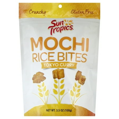 Japanese Onigiri Rice Ball - Sun Tropics Crunchy Gluten Free Japanese Mochi Rice Bites Pack 3.5oz, 2 Pack (Tokyo Curry)