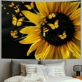 thumbnail image 2 of Shiartex  Yellow Tapestry Sunflower Decor Rustic Wall Decor Farmhouse Girl Bedroom Wall Art Women Floral Decorations Butterfly Flower Country Wall Hanging Living Room Dorm Decor  40x60inch, 2 of 6