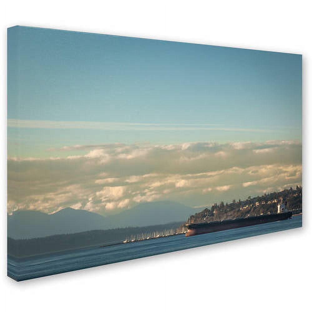 Trademark Fine Art "Seattle Toward Bainbridge" Canvas Art by Yale Gurney