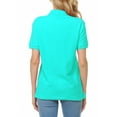 thumbnail image 3 of Basico Polos (Vert Menthe) à Col pour Femmes 100 % Coton à Manches Courtes Polos de Golf pour Femmes et Adolescentes, 3 of 5