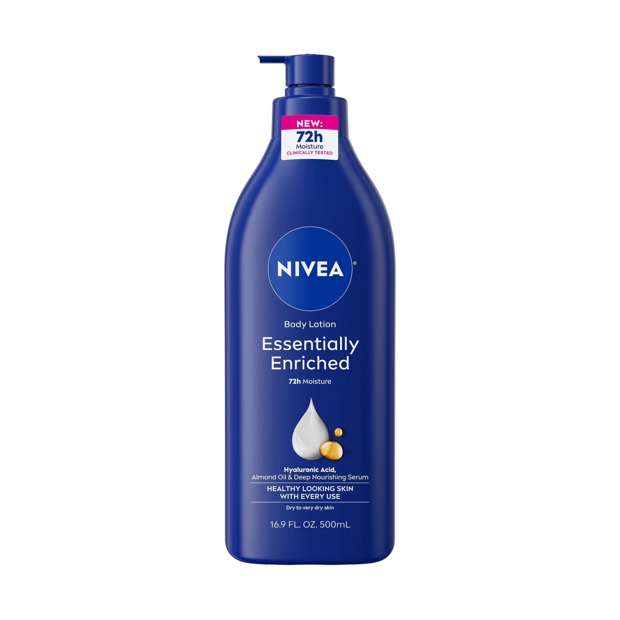 NIVEA Essentially Enriched Body Lotion for Dry Skin with Hyaluronic Acid and Almond Oil 16.9 fl oz
