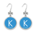 thumbnail image 1 of Chestry Elements Period Table Alkali Metal Potassium K Bow Earrings Drop Stud Pierced Hook, 1 of 3
