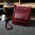 thumbnail image 1 of XZNGL Womens Leather Satchel Cross Body Shoulder Messenger Bag Red, 1 of 4