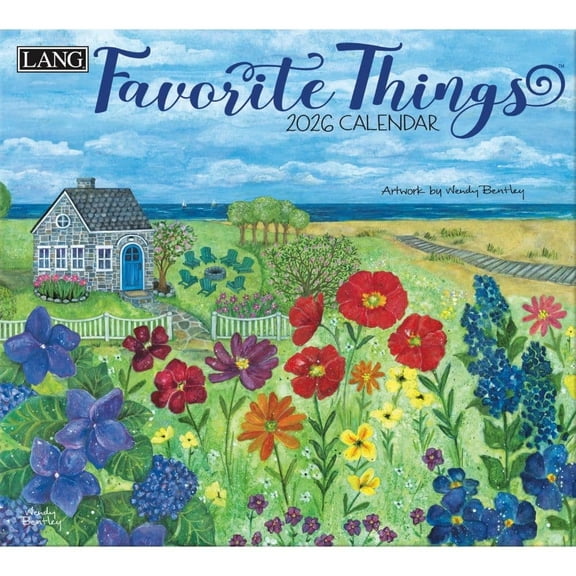 Lang Companies, Favorite Things 2026 Wall Calendar by Wendy Bentley, 13.4'' X 12'', 12-Month Calendar with Stapled Binding