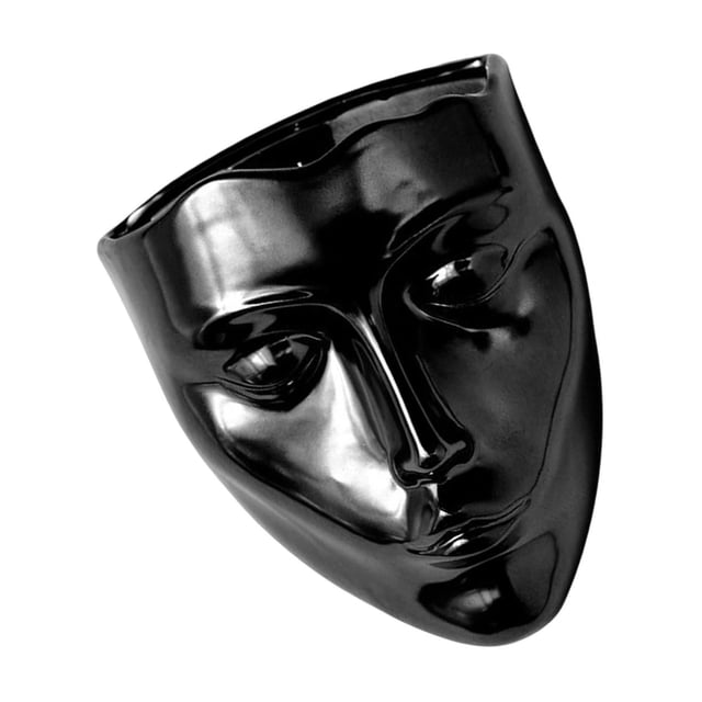 Guardoinrt Creative Planter Decoration Wall Mounted Face Flower Pot for Outdoor Indoor Black