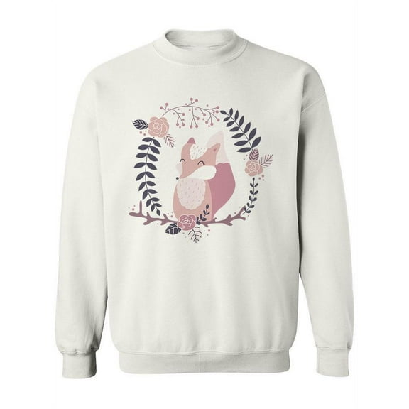 Cute Fox In A Wreath  Sweatshirt Women -Image by Shutterstock, Female 4X-Large
