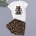 thumbnail image 2 of Little Girls Summer Outfits Casual Leopard Print Short Sleeve Shorts Loose Fit Round Neck Clothes For Daily Wear Sets Size 7-8T, 2 of 8