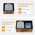 thumbnail image 6 of NEILA 12-Drawer Dresser for Bedroom Chest of Drawers Metal Frame, Wood Top & Fabric Drawer Storage Organizer with Hooks, Sturdy and Durable, for Closet, Hallway, Entryway, Living Room,Brown, 6 of 8