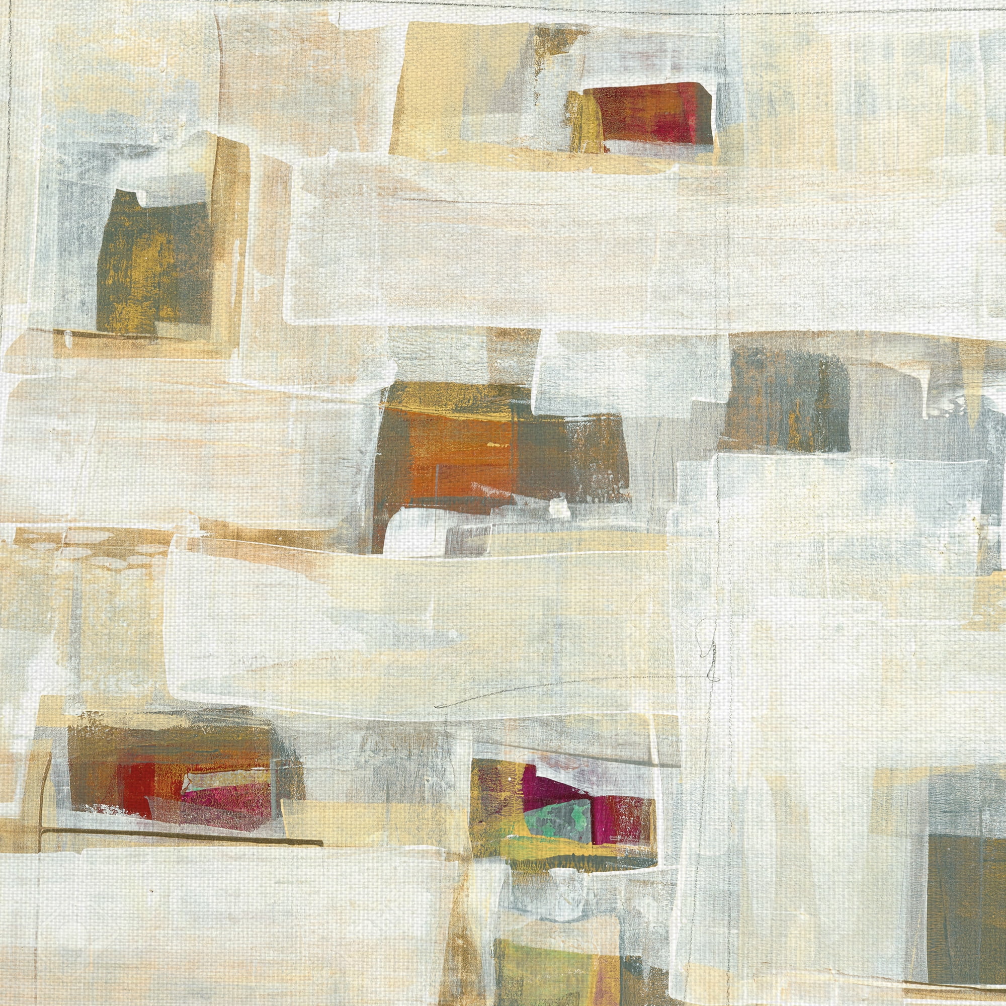 Masterpiece Art Gallery Library Abstract Squares by Maeve Harris Canvas Art Print 30" x 30"
