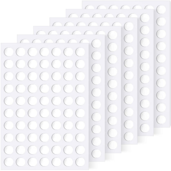 Sticky Dots, 420 6mm/0.24" Adhesive Tack, Double Sided Removable Clear Mounting Round Tacky Dots Transparent Reusable Sticker Putty Glue for Hanging Pictures Posters on Wall, Art Craft