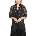 thumbnail image 1 of Elegant Women Embroidery Scarf Lightweight Cute Lovely Tassel Evening Dress Shawl Bridesmaid Wedding Cope Shawls Clothes Wraps Ladies Black, 1 of 5