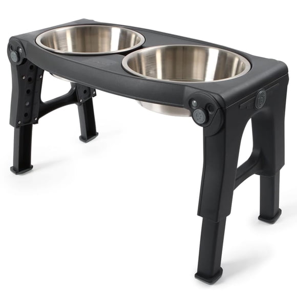 Comedero doble para mascotas Dexas Pets de altura ajustable con cuencos