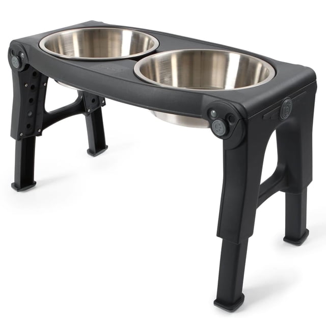 Comedero doble para mascotas Dexas Pets de altura ajustable con cuencos