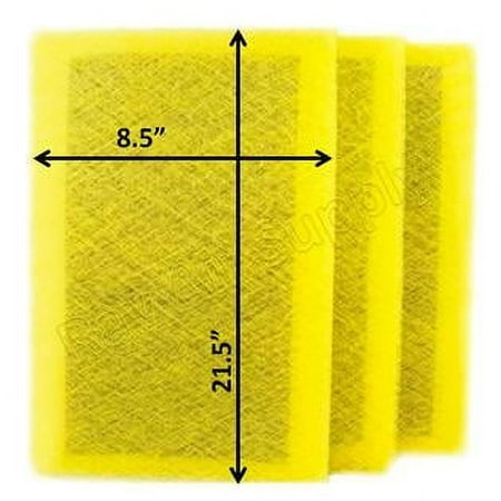 

RAYAIR SUPPLY 10x24 Replacement Filter Pads Compatible with Pristine Air Cleaner 10x24 Refills (3 Pack) YELLOW