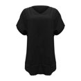 thumbnail image 2 of Lisingtool Women's V Neck Batwing Sleeve Tops Summer Basic Short Sleeve T Shirts Loose Fit Tees 2025 Black, 2 of 4