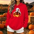 thumbnail image 2 of NSLGXD Cute Ghost Pumpkin Graphic Halloween Hoodies for Women Oversized Soft Pocket Hooded Pullover Casual Baggy Long Sleeve Autumn Sweatshirt Tops S-XL, 2 of 6