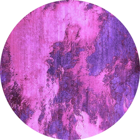 Ahgly Company Indoor Round Oriental Purple Industrial Area Rugs, 4' Round