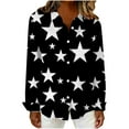 thumbnail image 6 of VBVC Women's Plus Button Down Shirt,Ladies Color Block Blouse,Lapel Gradient Jacket For Women,Black,Size L, 6 of 6