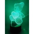 thumbnail image 1 of Lámpara de noche 3D con forma de oso de peluche, lámpara de ilusión LED, lámpara de mesa para mesita de noche, 1 of 5