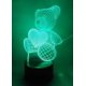 thumbnail image 1 of Lámpara de noche 3D con forma de oso de peluche, lámpara de ilusión LED, lámpara de mesa para mesita de noche, 1 of 5