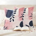 thumbnail image 3 of Pink Abstract Art Outdoor Waterproof Pillow Covers, Modern Geometric Navy Blue Art Decorative Square Throw Pillowcase Sofa Cushion Sham for Patio/Couch/Chair, 18"x18" 2 Pack, 3 of 8