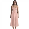 thumbnail image 3 of Vestido Bohemio de Verano para Mujer, Estilo Midi con Corsé, Informal, con Tirantes Finos y Cordones, Estilo Fluido Rosa L, 3 of 7
