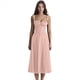 thumbnail image 3 of Vestido Bohemio de Verano para Mujer, Estilo Midi con Corsé, Informal, con Tirantes Finos y Cordones, Estilo Fluido Rosa S, 3 of 7