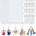 thumbnail image 1 of 30PCS Shrink Plastic Sheets for Kids with 30 Keychains & 100 Jump Rings, Shrink Films Papers,for DIY Handprint Keychains,1 set fathers day craft, 1 of 7