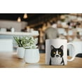 thumbnail image 6 of WIRESTER 11 Oz Ceramic Tea Cup Coffee Mug, Moustached Tuxedo Cat, 6 of 7