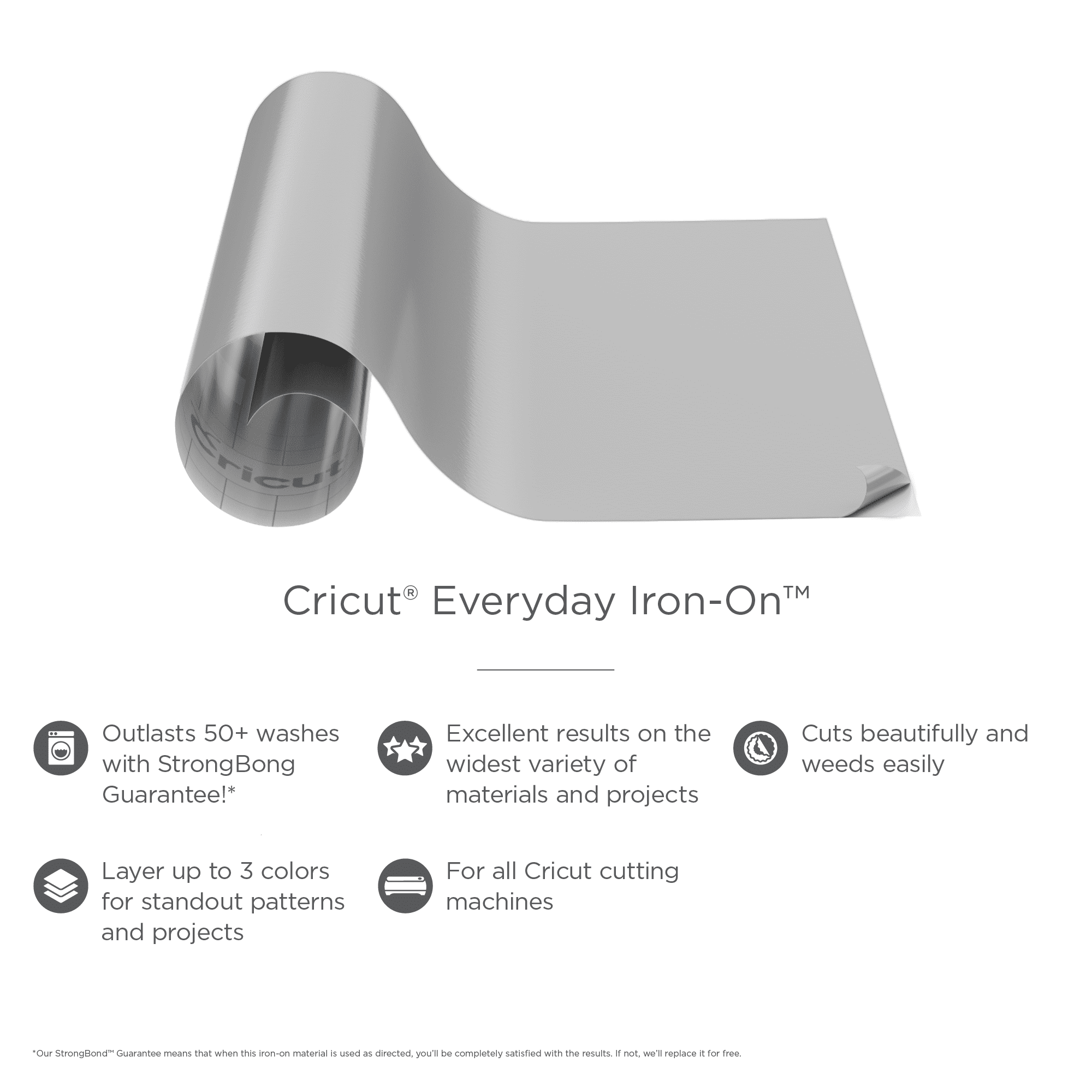 (2 pack) Cricut® SportFlex Iron-On™, Silver